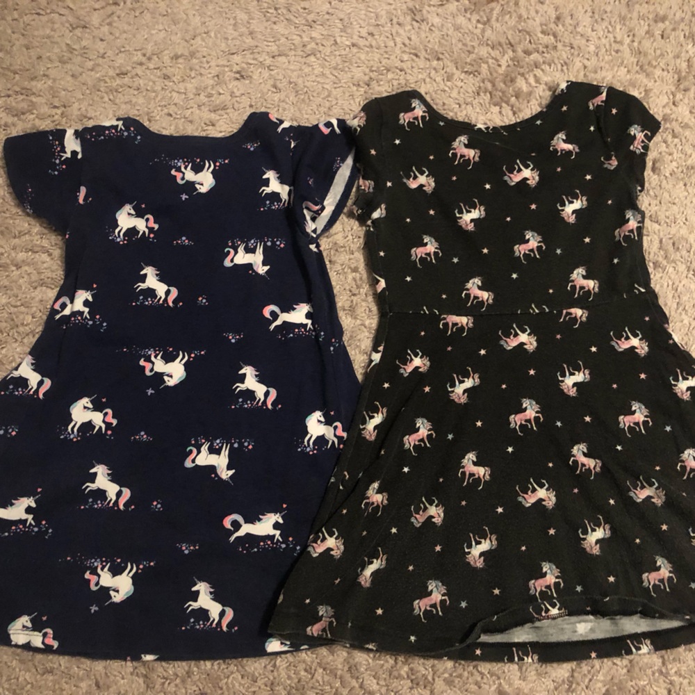 2 unicorn summer dresses, size 4